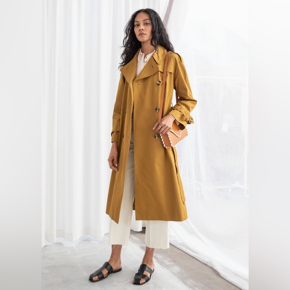 & Other Stories Camel Belted Trench Coat - Picture 3 of 15